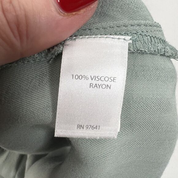 J Jill Size XSP XS Petite Pintucked Popover Tunic Top Green Split V-Neck Striped - Picture 10 of 13